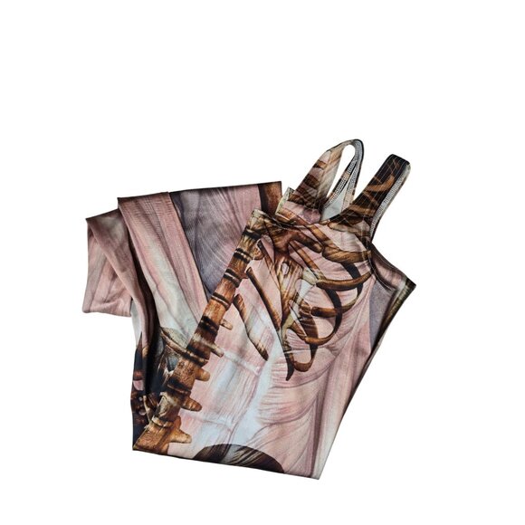 BlackMilk Skeleton Anatomy Print Catsuit M Halloween Fitness Instructor RARE - Picture 5 of 9